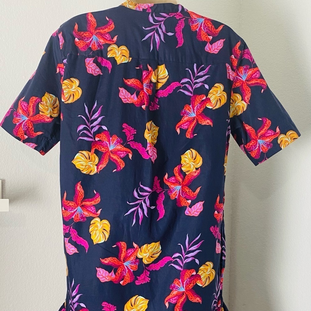 Tucker NYC Laura High Low Ruffle Hem Floral Dress Cotton Poplin Midi Mini Small - Picture 8 of 11